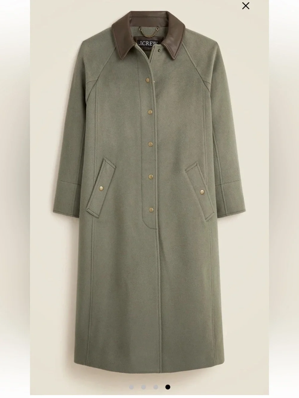 NEW $398 J. Crew Drapey Gray Brown Olive Green Wool Barn Jacket Coat Sz Medium M